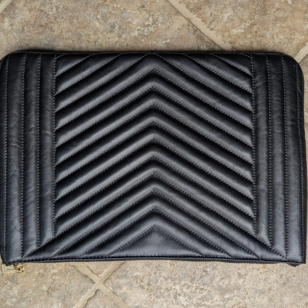 Michael Kors Black Quilted Leather Pouch